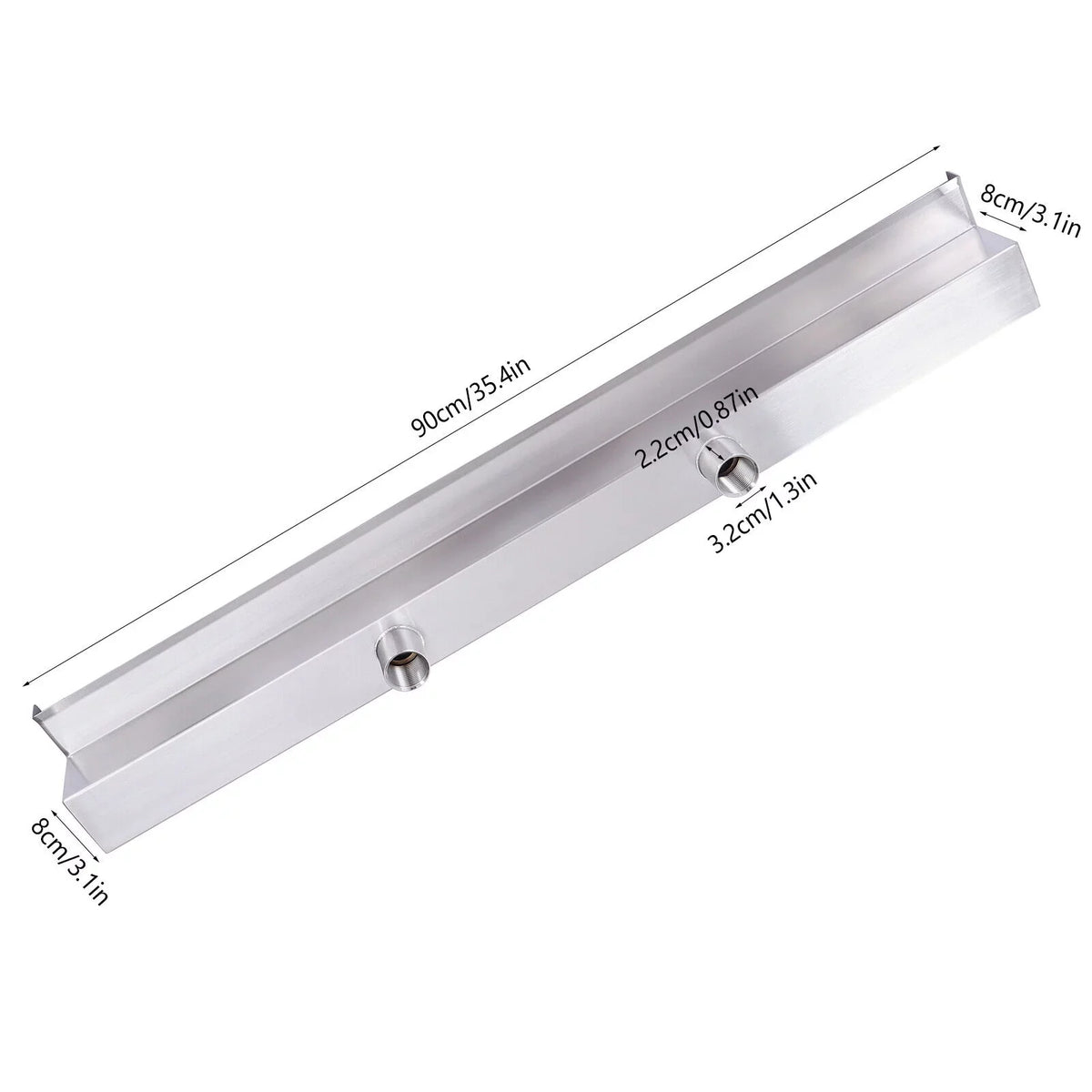 with 35.4 Waterfall Pool Pool Swimming Fountain LED Inch Strip Waterfall Light