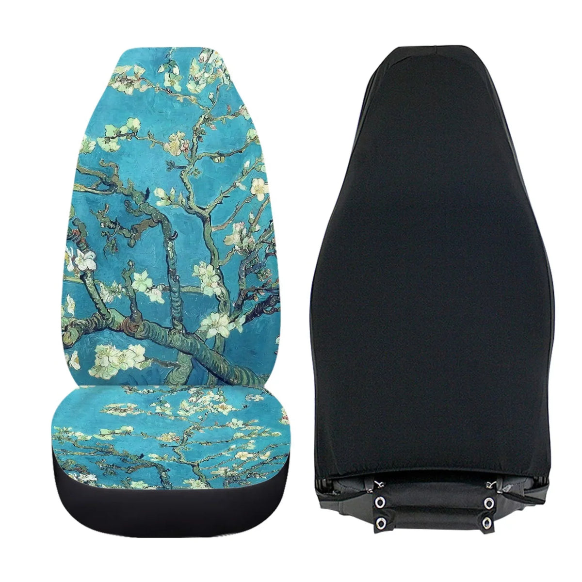 for Sedan Covers 2 Most Seat Blossoms Xoenoiee Car to Polyester Bucket Truck, Seat Front Cars Set Seat Install Print Pickup Plum Vehicle Cover Pack Cover SUV Easy
