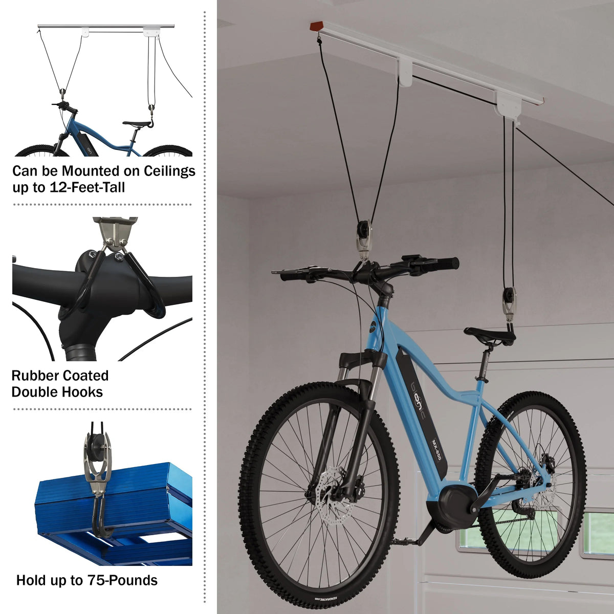 System Garage RAD Bike Storage Hanger - Cycle Pulley Overhead Hoist