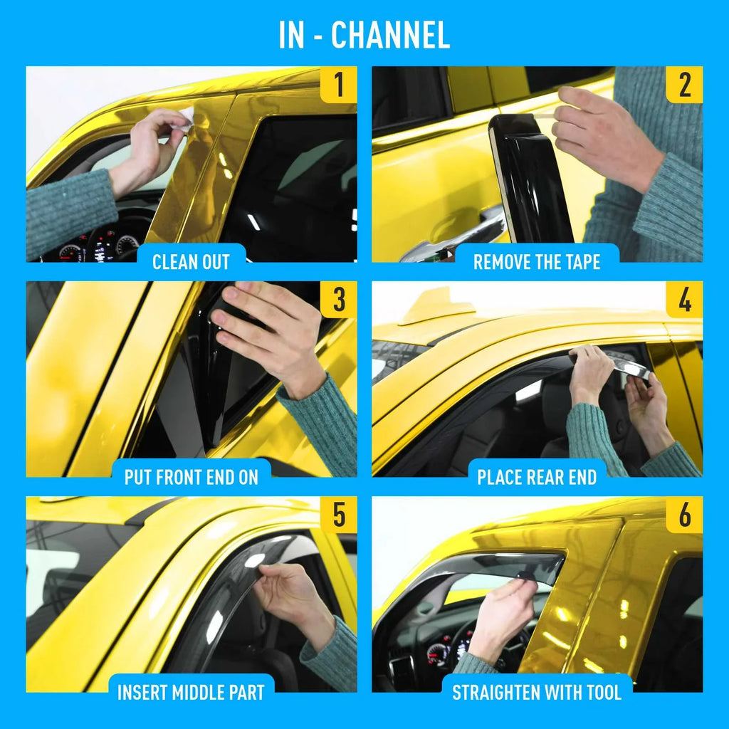 Extra 1500 AG0421 Rain Guards Fit Visors, Window (Chevy) 2014-2018 Sun Visors, Window Crew Deflectors Chevrolet for -4pcs. In-Channel Vent Accessories Cab, AEROGUYS Wind Silverado Durable Truck Visors
