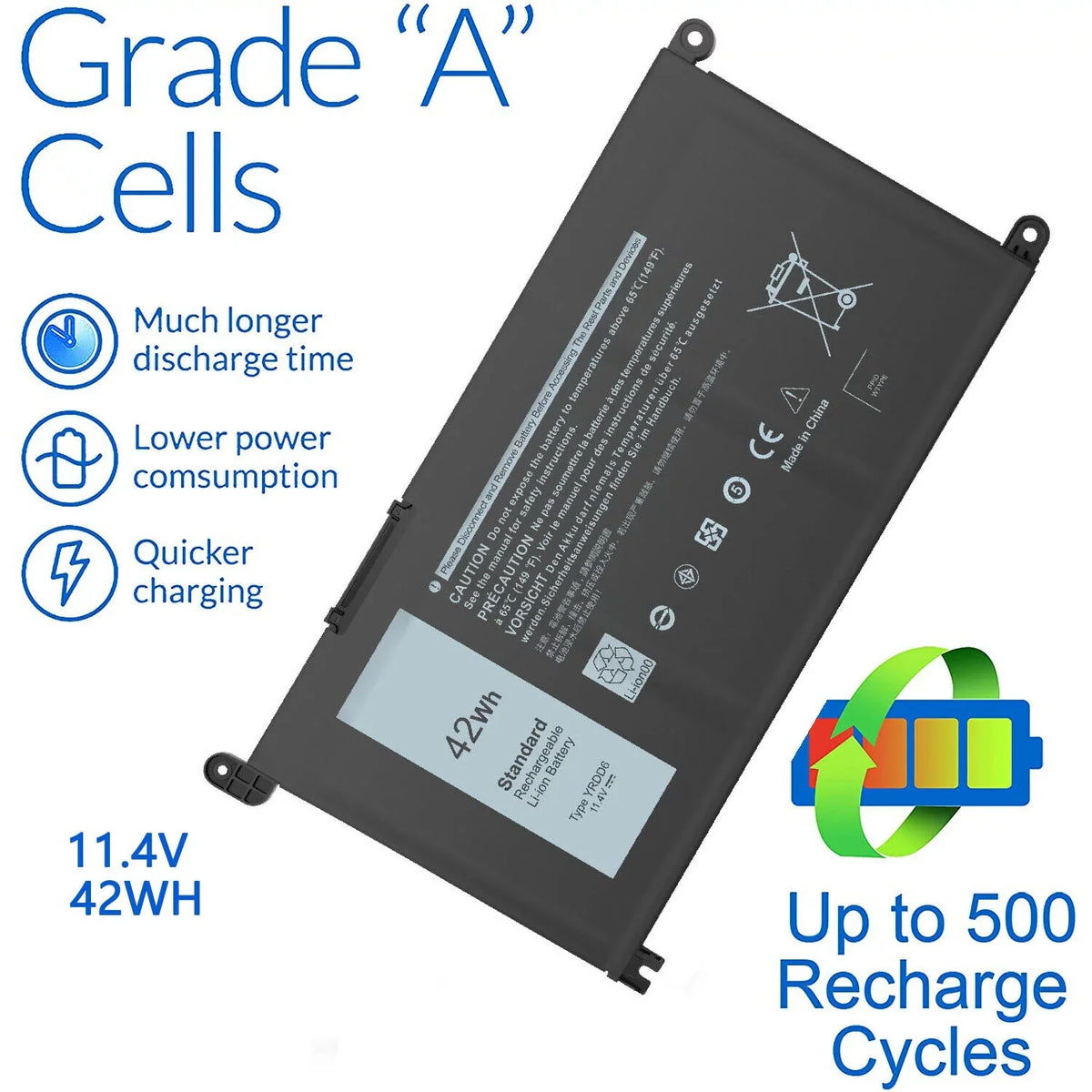 FAST 3593 15 YRDD6 3493 for Inspiron 5485 5480 USPS 5491 Battery 3584 42Wh