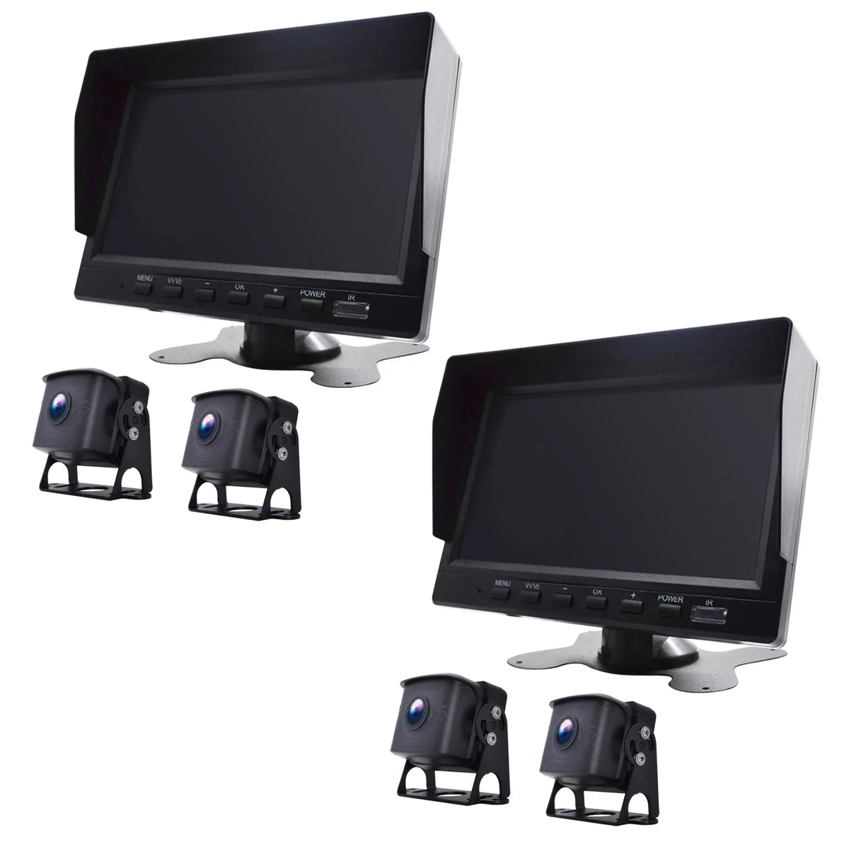 with Truck Monitor Backup 7" Video Recorder Bus+2 Camera DVR Driving for RV BSD