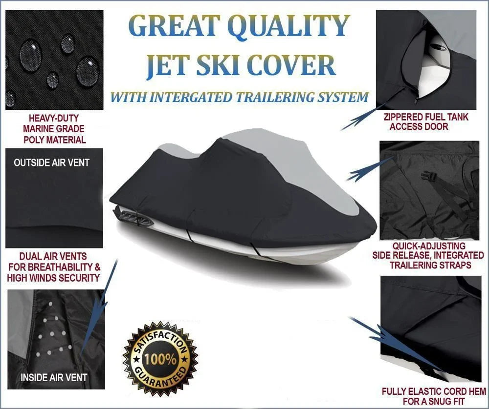 Boat Cover for HEAVY-DUTY Compatible Seater PWC SL PWC DLX 700 SUPER 1997 1-2 Cover Jet Ski JetSki Polaris Watercraft