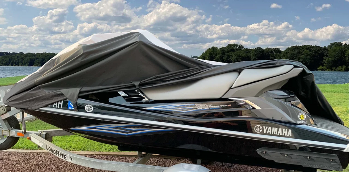 for HEAVY-DUTY THE Black/Grey LINE Cover TOP Cover Yamaha SUPER VX110 Ski OF 2005-2008 PWC Jet JETSKI Compatible