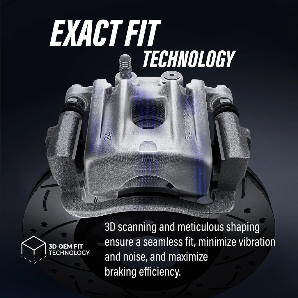 For Pads Brake Kit Rear Ceramic Ram KC8-100707C Rotors 2012 Piston Front Dual Auto And Transit C/V With Caliper Disc