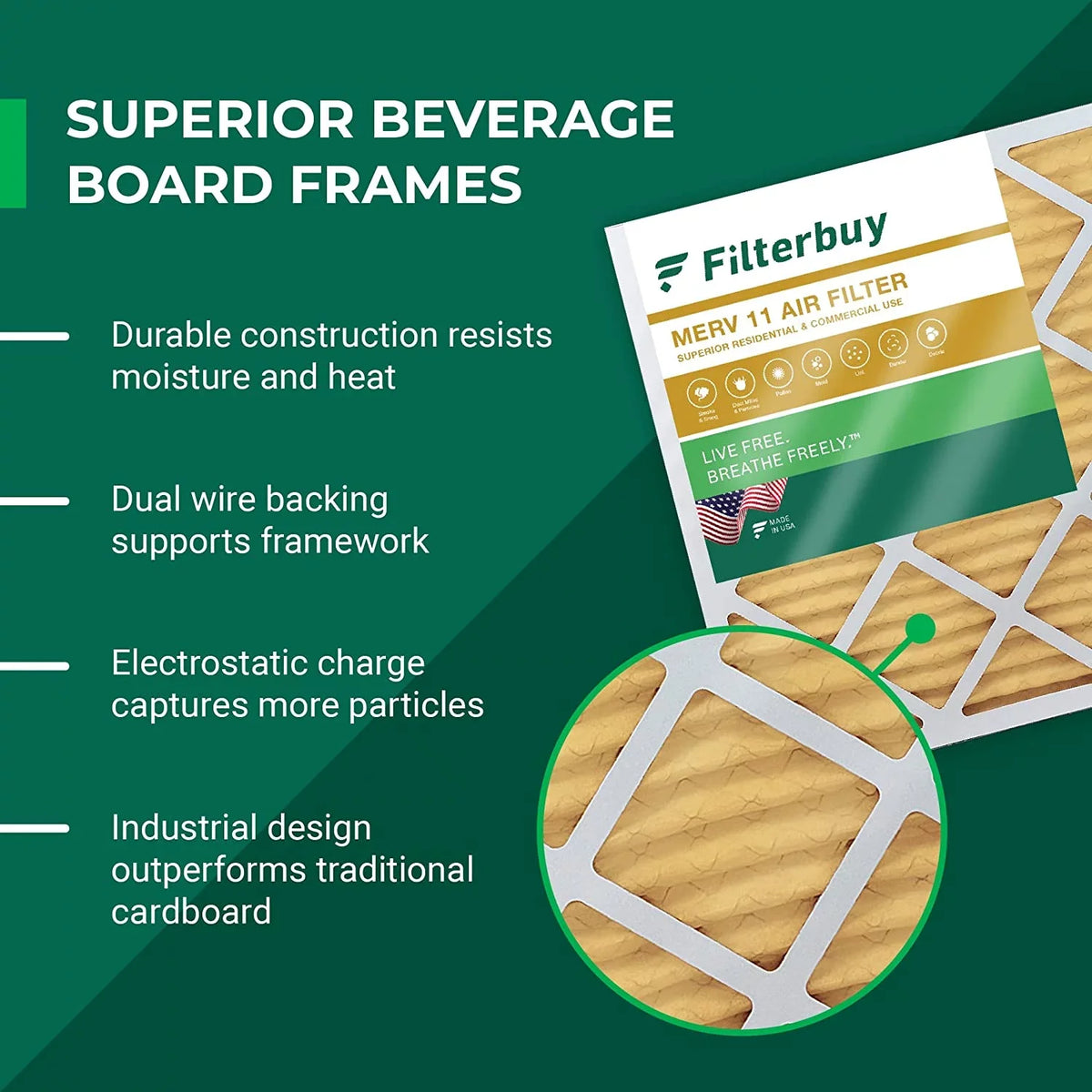 20x30x1 (4-Pack) HVAC AC Air Filters MERV Furnace Pleated 11 Filterbuy