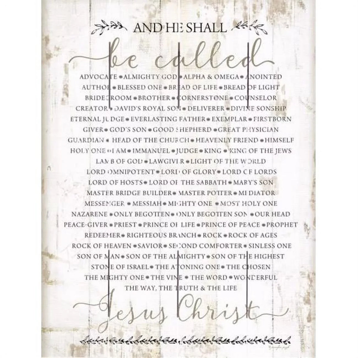 of Beechdale Pallet Names Christ Rustic Art - in. The 171754 20 x Frames 16