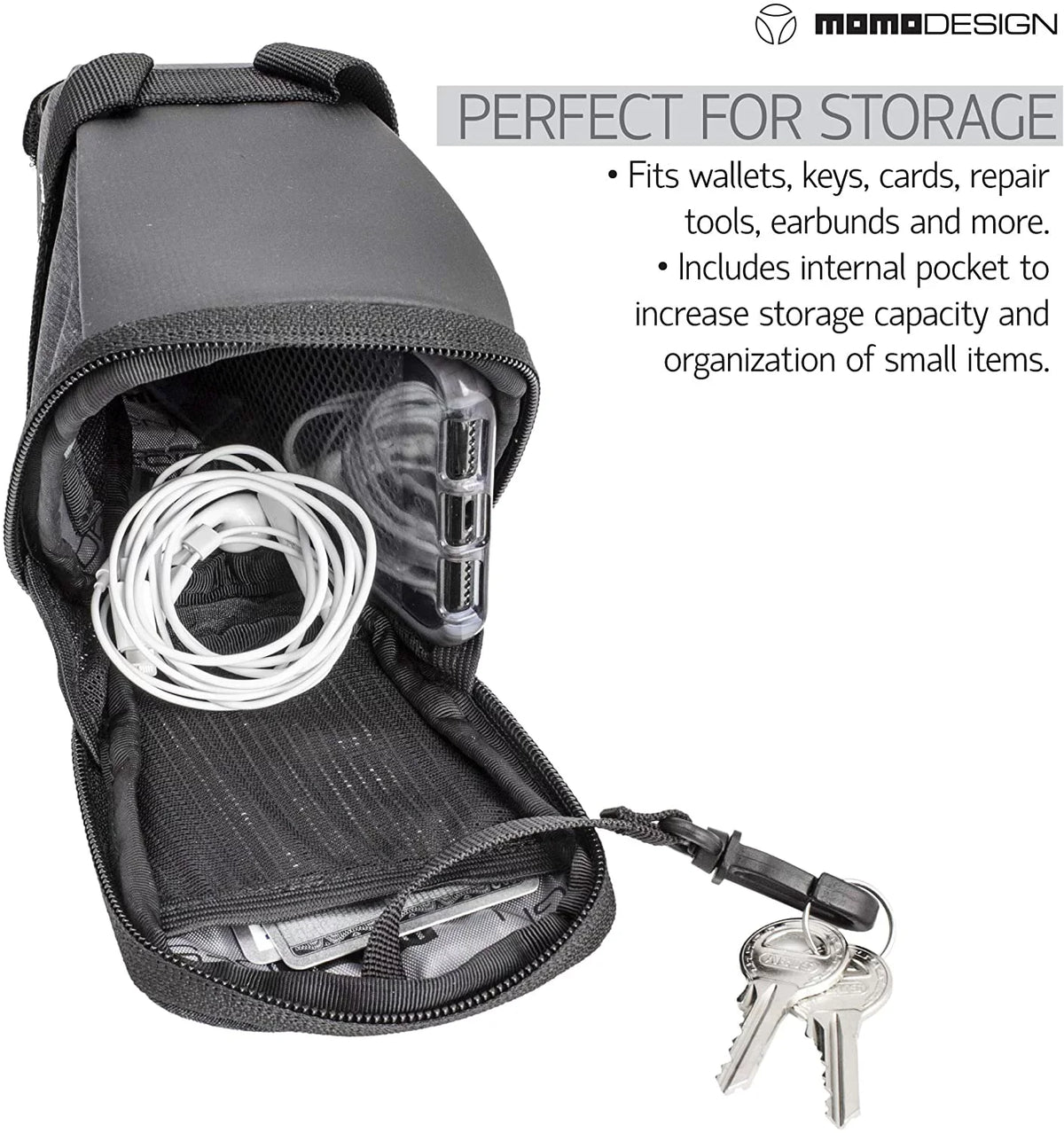 for Perfect Storage climate L 1.2 MOMODESIGN of Tail Saddle Led Bag & Light Capacity Design Reflective Safe Bike