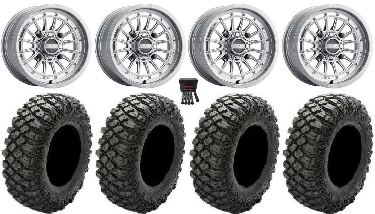 Wheels Honda Gm MetalFX XR 33" / Can-Am Contrast Pioneer Talon Delta Crawler Maverick 15" X3 1000 Tires / Cut