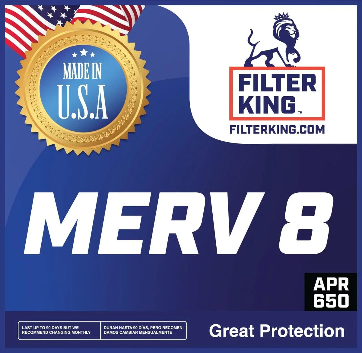 8 | Air 4-PACK Filter Actual Filter | MADE USA Furnace .75" 24.5 8 IN MERV Pleated | x HVAC | 8x24.5x1a King dimension: x Filters A/C