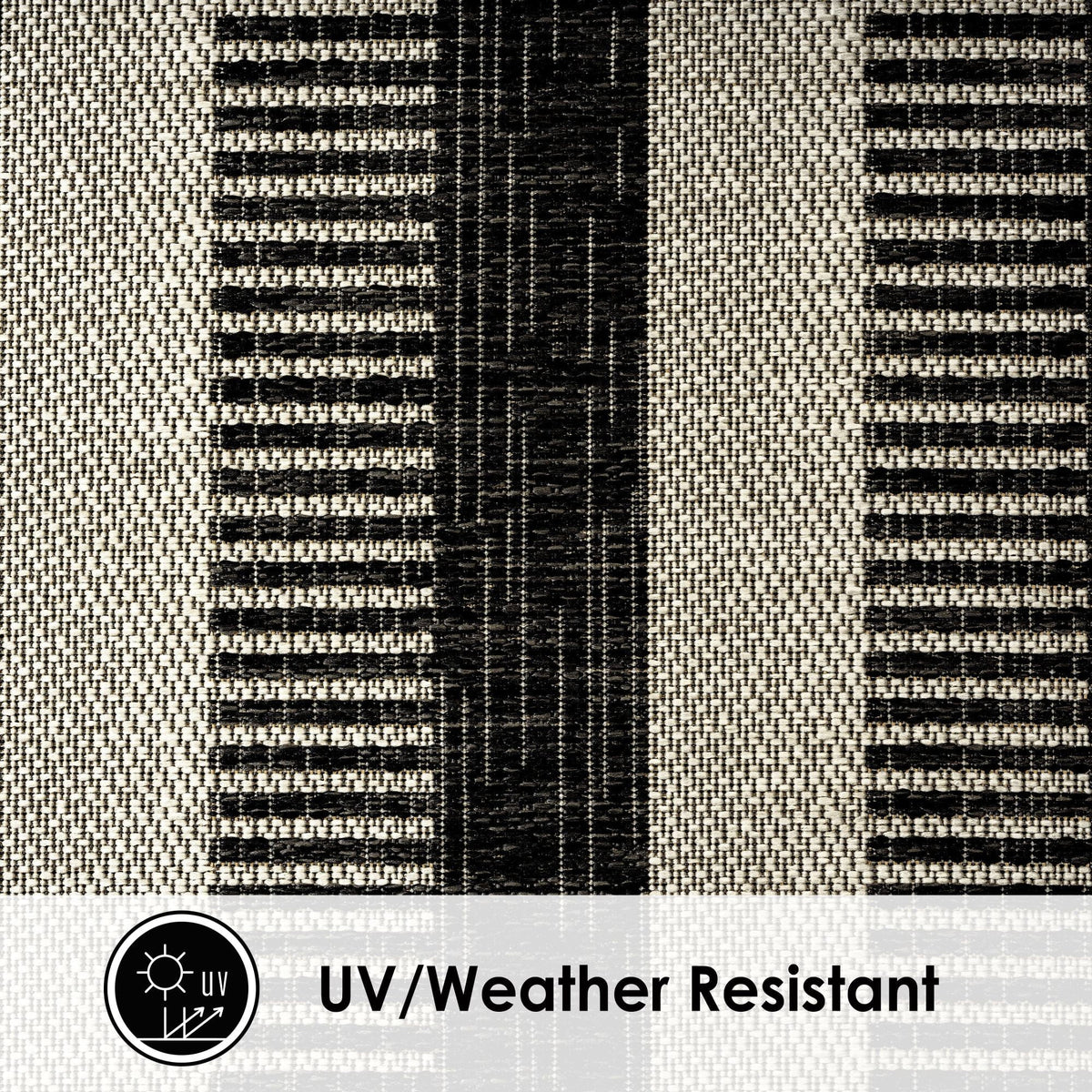 Area Striped 5'2"x7'2" Nicole Black/Grey, Patio Charlotte Rug, York New Modern Country Miller Indoor/exterior