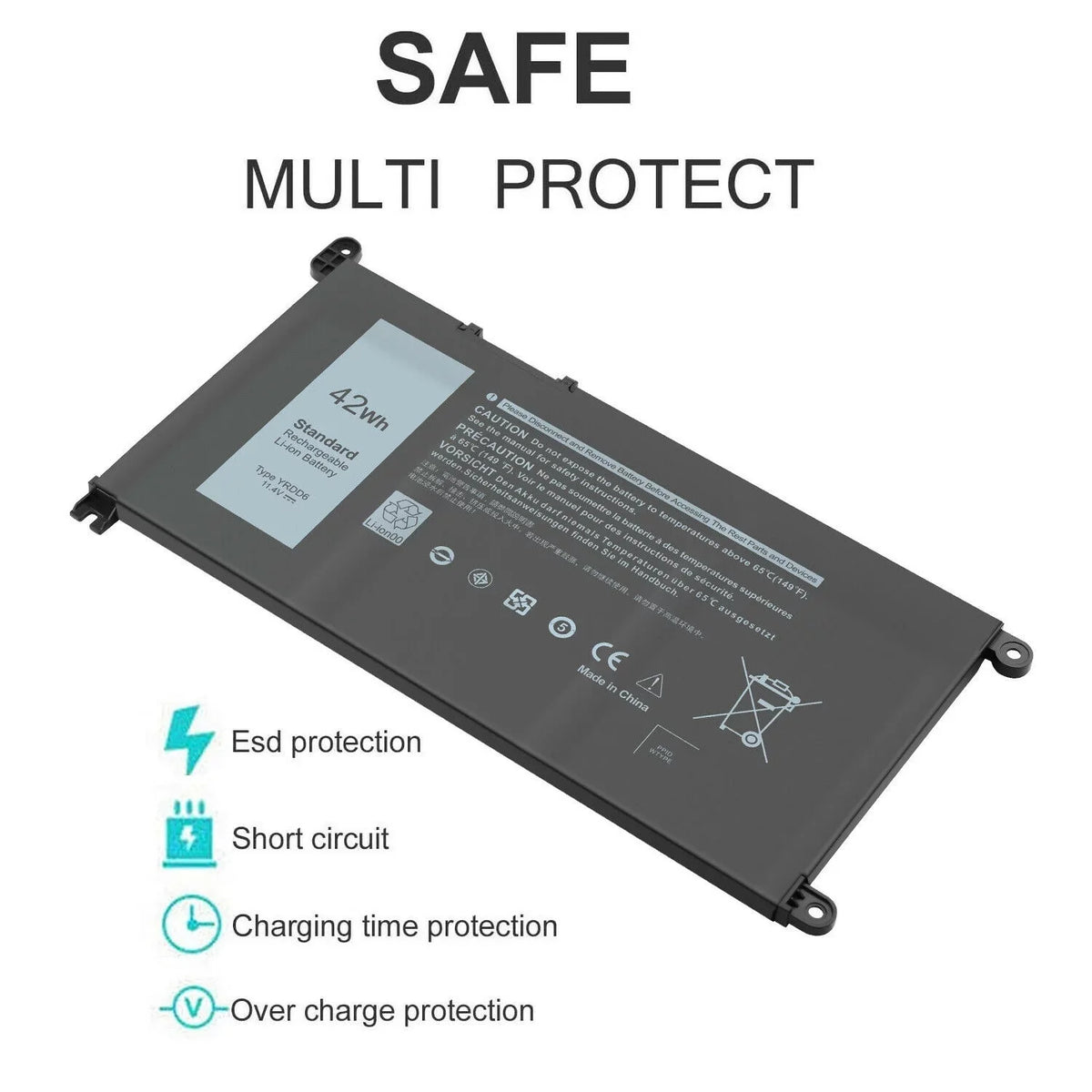 FAST 3593 15 YRDD6 3493 for Inspiron 5485 5480 USPS 5491 Battery 3584 42Wh
