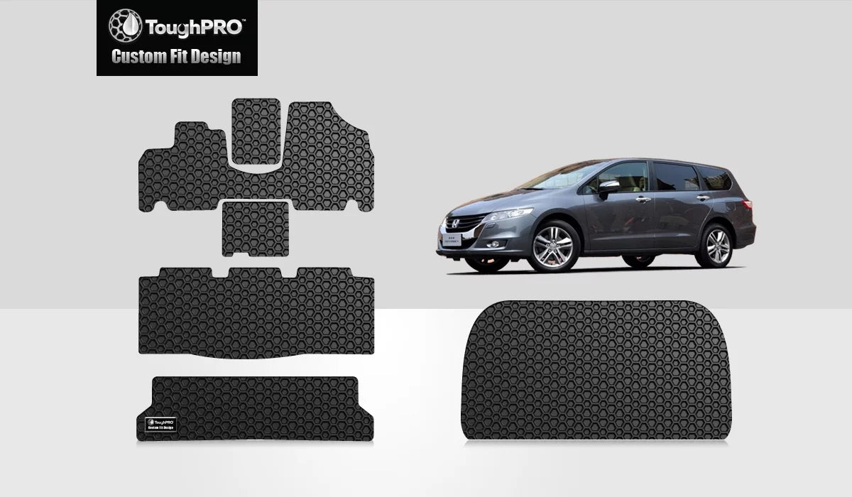 HONDA with Cargo - with Heavy - All (Made Rubber Compatible 2005 Set in Odyssey Black USA) - Mats - ToughPRO Duty Full climate