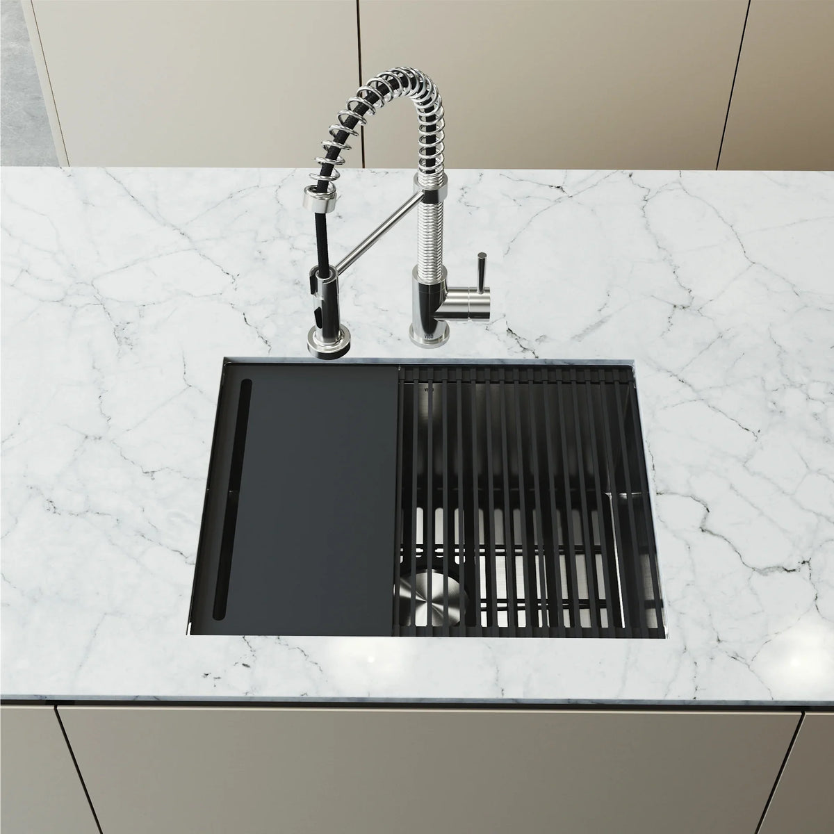 Kitchen Stainless Accessories Undermount with Sink Bowl Steel Single 23 in. VIGO Mercer
