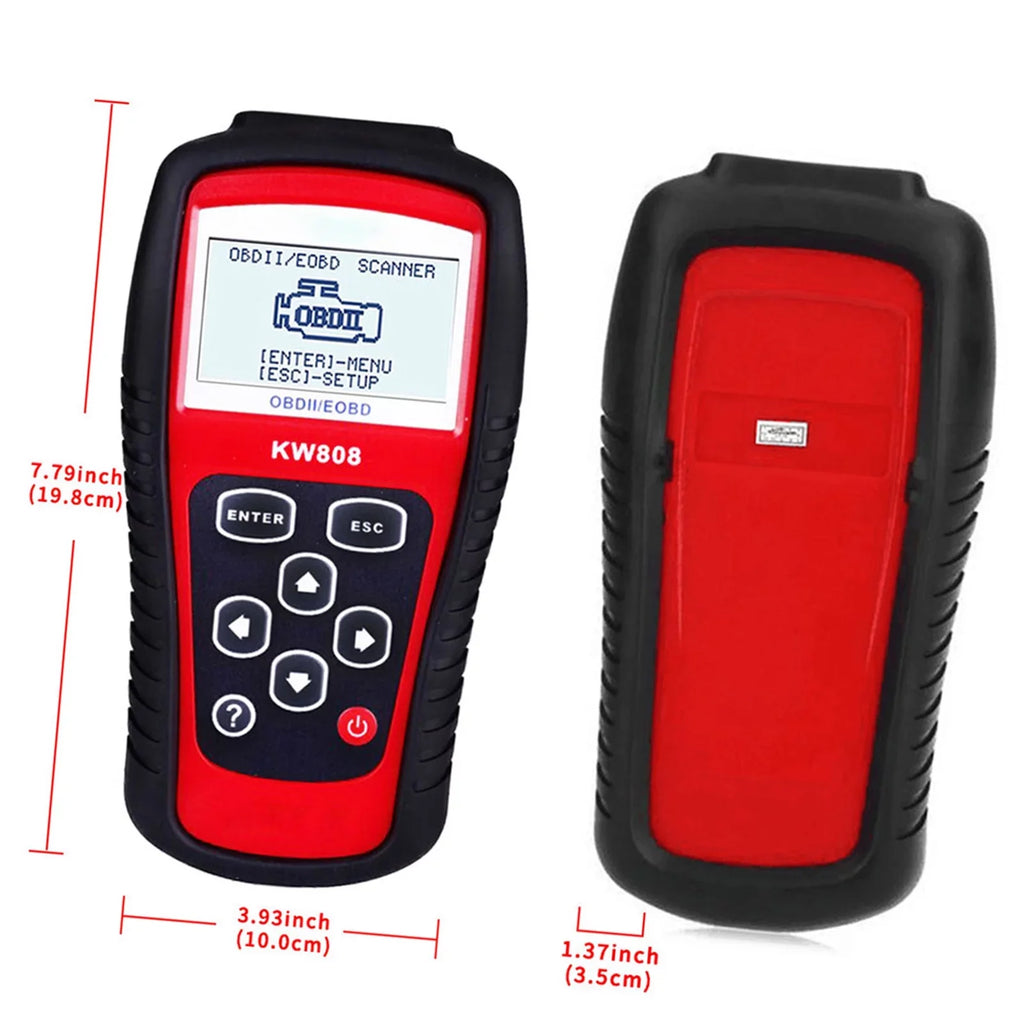 Reader Automotive Code KW808, Scanner Auto and Moobody OBDII/EOBD Scanner Car for Detection