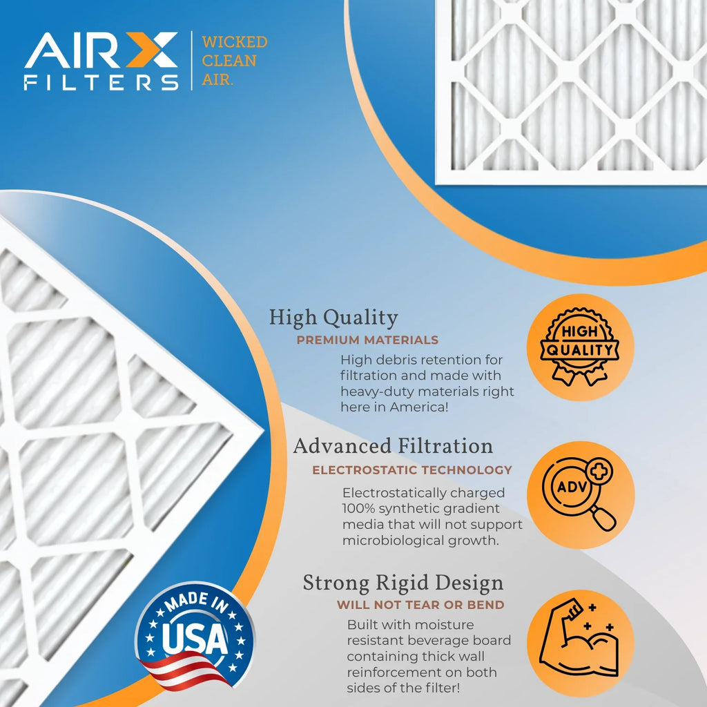 Filter 16x22x1 1000, AIRX MERV 16x22x1 Made CLEAN to Air AIR. 7 Conditioner Comparable Pack Air Filter MPR FPR Furnace USA Electrostatic WICKED Filters MPR HVAC Premium 11 6 FILTERS & 1200 by Pleated
