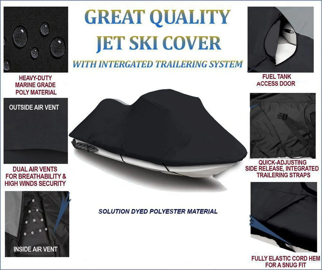 PWC for JET Compatible Polaris Cover 1999 BLACK Seater Pro 1-2 SKI 785 600D 2000